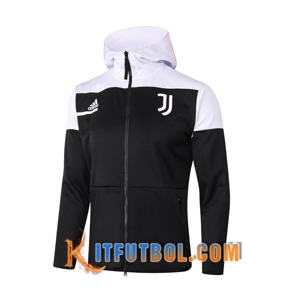 Nueva Chaqueta Futbol Con Capucha Juventus Negro 20/21