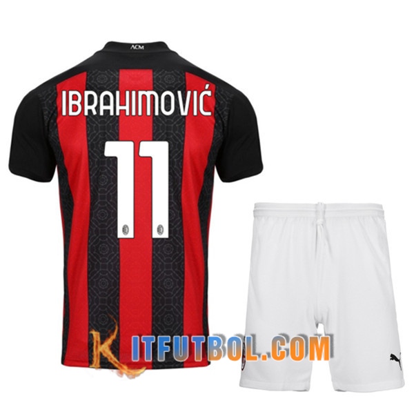 Camisetas Futbol Milan AC (IBRAHIMOVIC 11) Ninos Primera 20/21