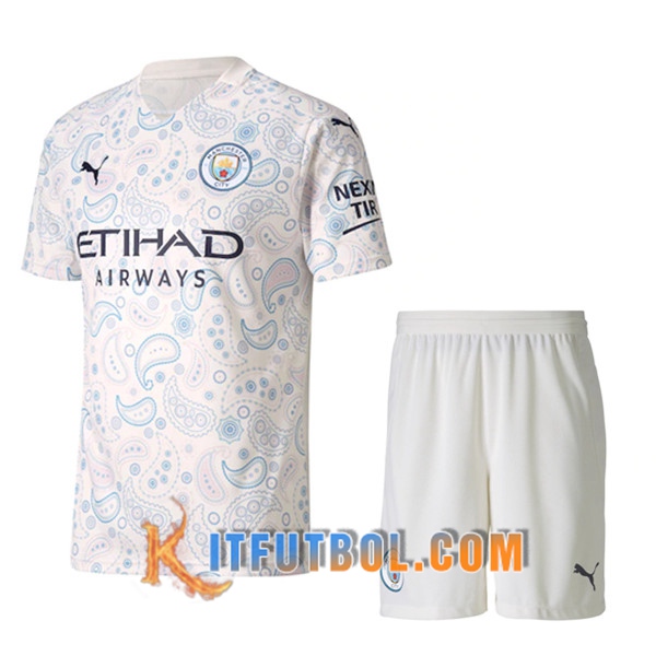 Traje Camisetas Futbol Manchester City Tercera + Cortos 20/21