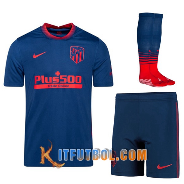 Traje Camisetas Futbol Atletico Madrid Segunda (Cortos+Calcetines) 20/21