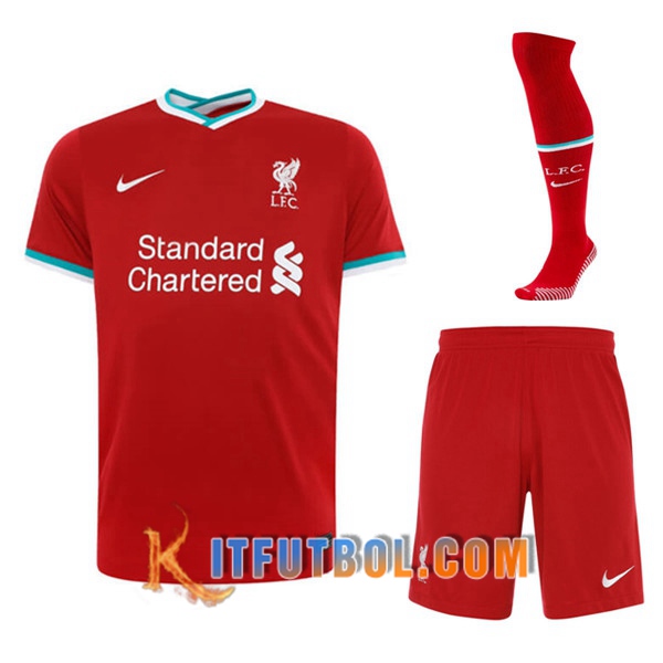 Traje Camisetas Futbol FC Liverpool Primera (Cortos+Calcetines) 20/21