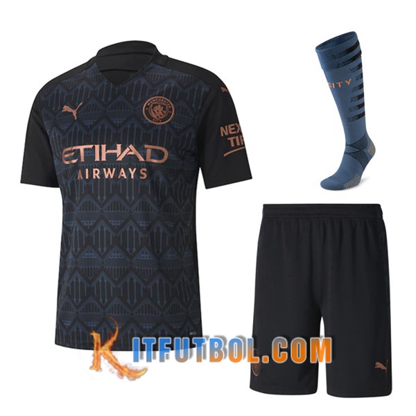 Traje Camisetas Futbol Manchester City Segunda (Cortos+Calcetines) 20/21