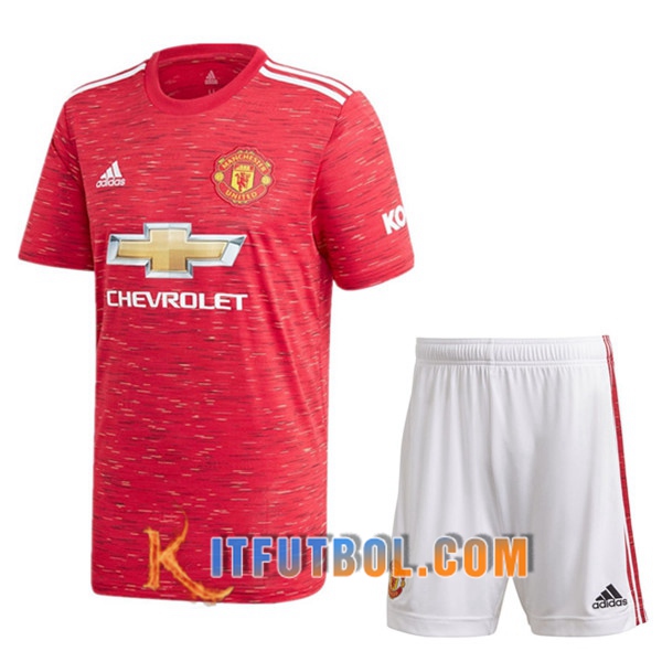 Traje Camisetas Futbol Manchester United Primera + Cortos 20/21