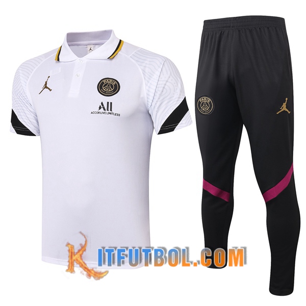 Nueva Polo Futbol Paris PSG + Pantalones Blanco 20/21