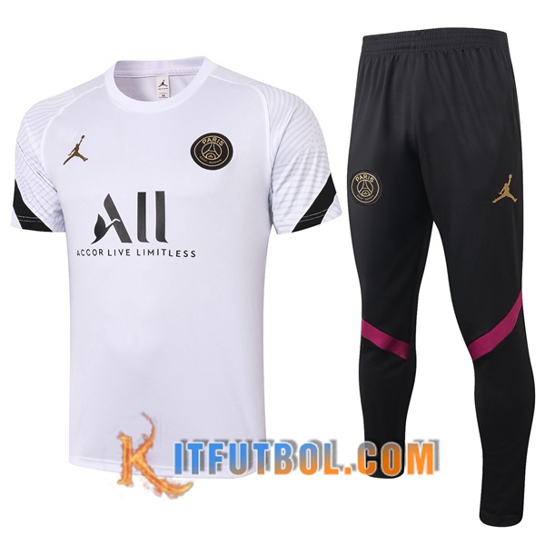 Camisetas de entrenamiento Paris PSG + Pantalones Blanco 20/21