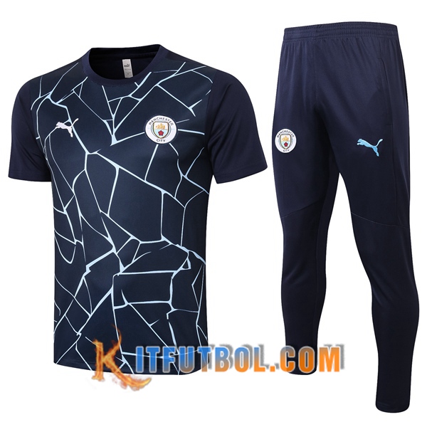 Camisetas de entrenamiento Manchester City + Pantalones Azul Royal 20/21