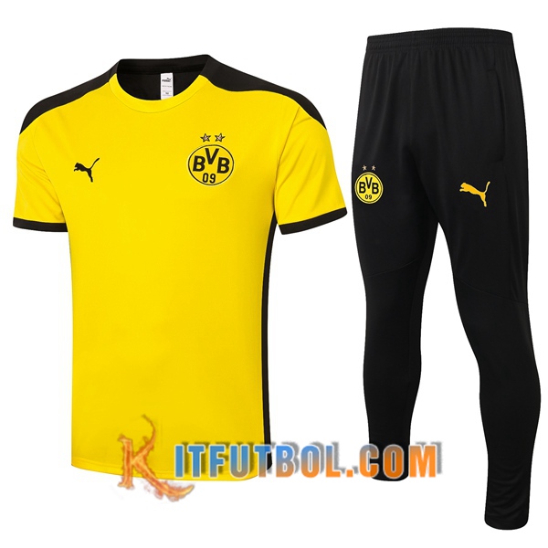 Camisetas de entrenamiento Dortmund BVB + Pantalones Amarillo 20/21