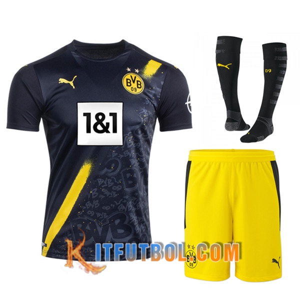Traje Camisetas Futbol Dortmund BVB Segunda (Cortos+Calcetines) 20/21