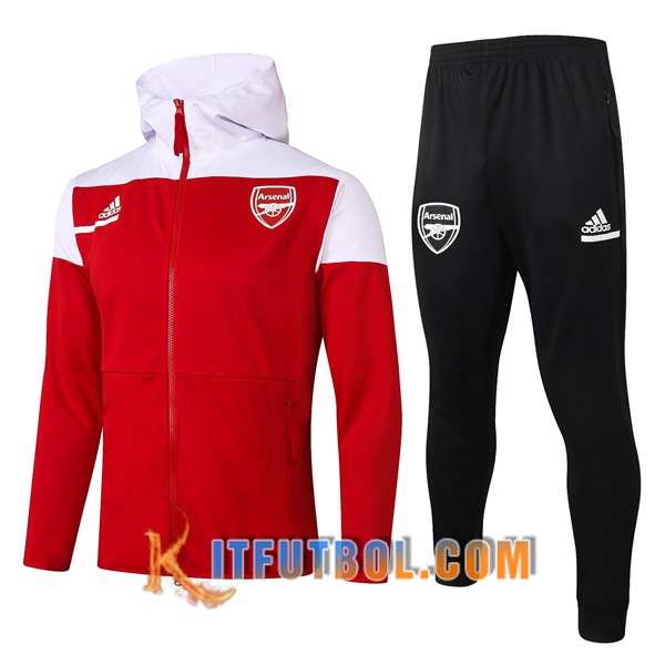 Nueva Chandal Futbol - Chaqueta con capucha + Pantalones Arsenal Roja 20/21