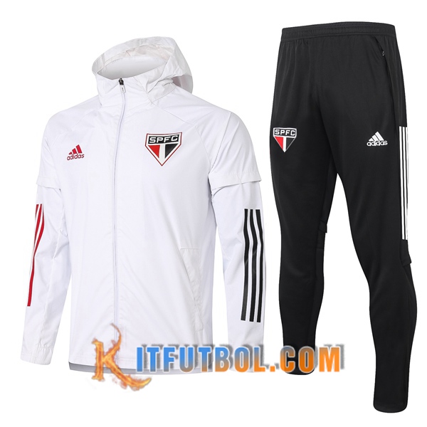 Nueva Chandal Futbol - Rompevientos + Pantalones Sao Paulo FC Blanco 20/21