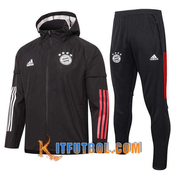 Nueva Chandal Futbol - Rompevientos + Pantalones Bayern Munich Negro 20/21