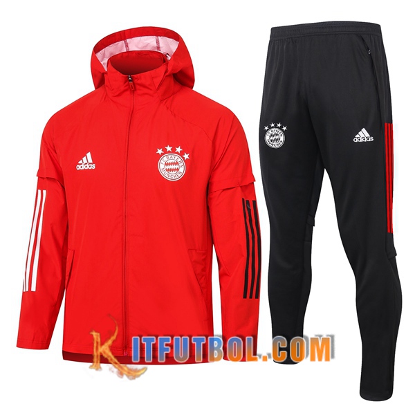 Nueva Chandal Futbol - Rompevientos + Pantalones Bayern Munich Roja 20/21