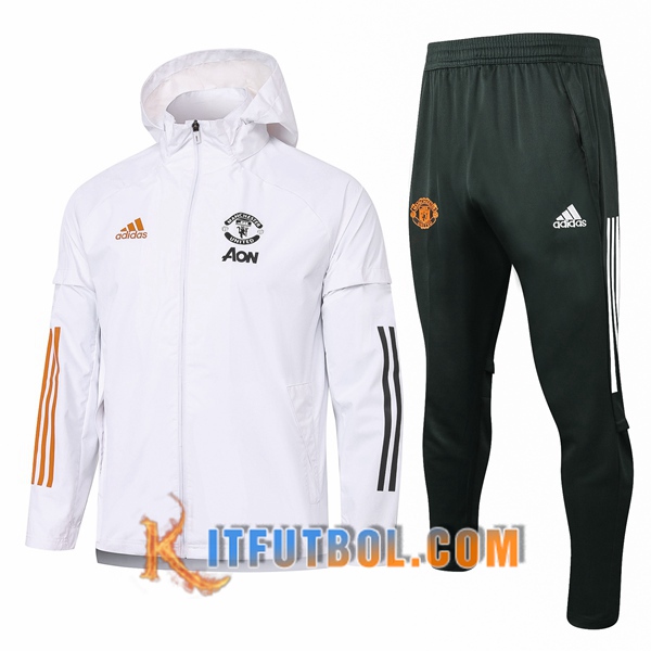 Nueva Chandal Futbol - Rompevientos + Pantalones Manchester United Blanco 20/21