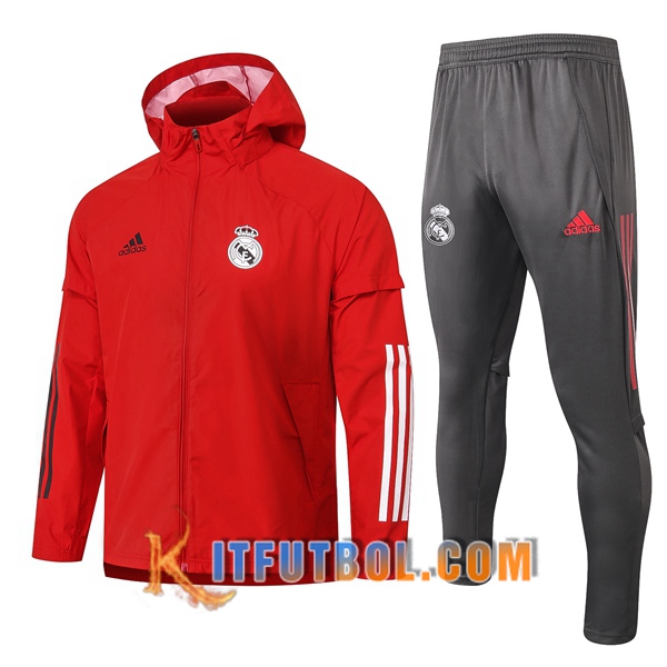 Nueva Chandal Futbol - Rompevientos + Pantalones Real Madrid Roja 20/21