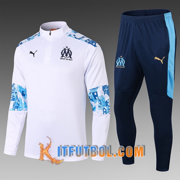 Nueva Chandal Futbol Marsella OM Ninos Blanco 20/21