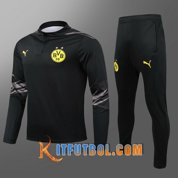Nueva Chandal Futbol Dortmund BVB Ninos Negro 20/21