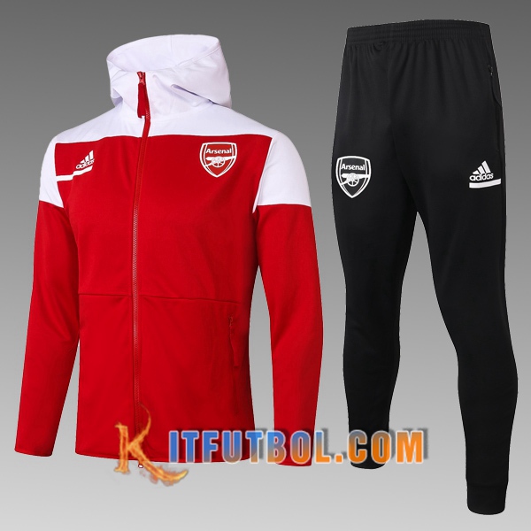 Nueva Chandal Futbol - Chaqueta Con Capucha Arsenal Ninos Roja 20/21