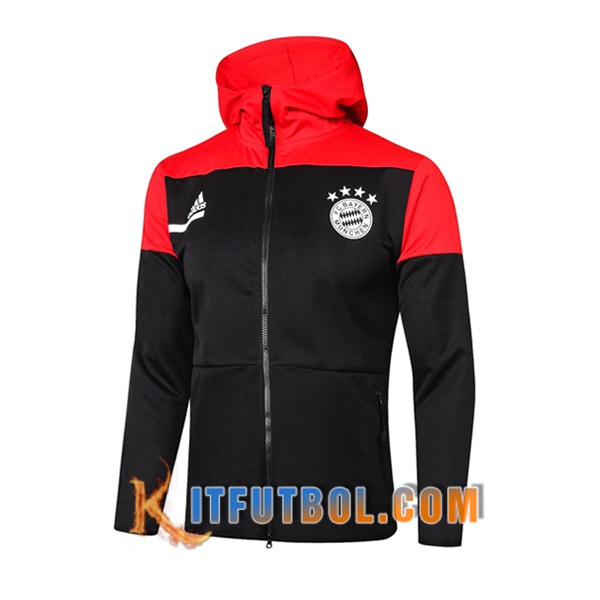 Nueva Chaqueta Futbol Con Capucha Bayern Munich Negro 20/21