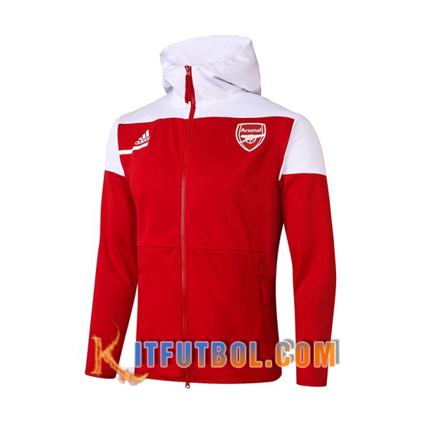 Nueva Chaqueta Futbol Con Capucha Arsenal Roja 20/21