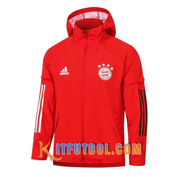 Nueva Chaqueta Futbol Rompevientos Bayern Munich Roja 20/21