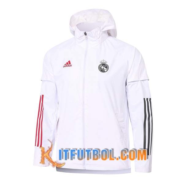 Nueva Chaqueta Futbol Rompevientos Real Madrid Blanco 20/21