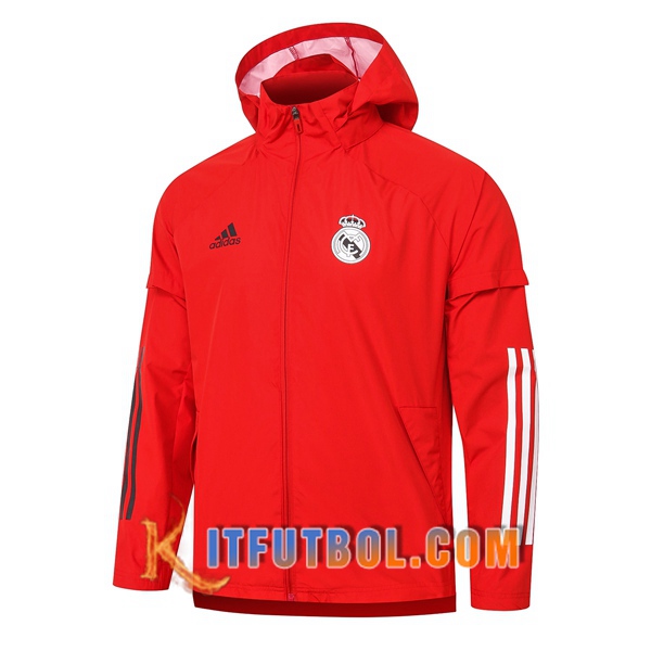 Nueva Chaqueta Futbol Rompevientos Real Madrid Roja 20/21