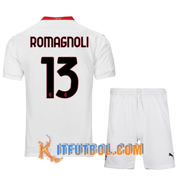 Camisetas Personalizadas Futbol Milan AC (ROMAGNOLI 13) Ninos Segunda 20/21