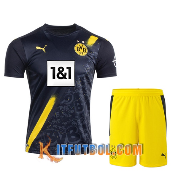 Traje Camisetas Futbol Dortmund BVB Segunda + Cortos 20/21