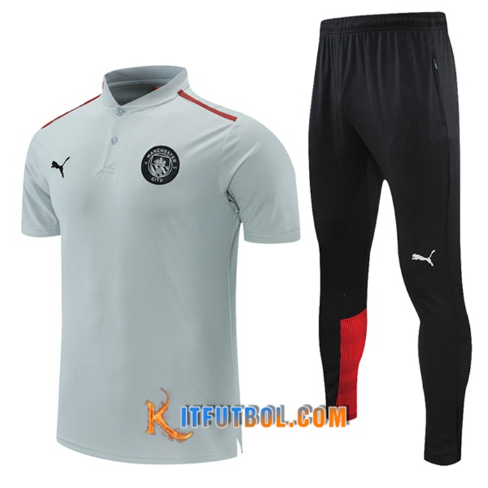 Camiseta Polo Manchester City + Pantalones Gris /Rojo 2021/2022