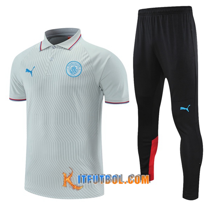 Camiseta Polo Manchester City + Pantalones Rojo/Gris 2021/2022