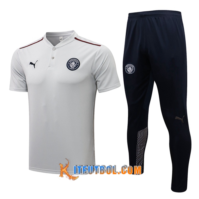 Camiseta Polo Manchester City + Pantalones Gris /Negro 2021/2022