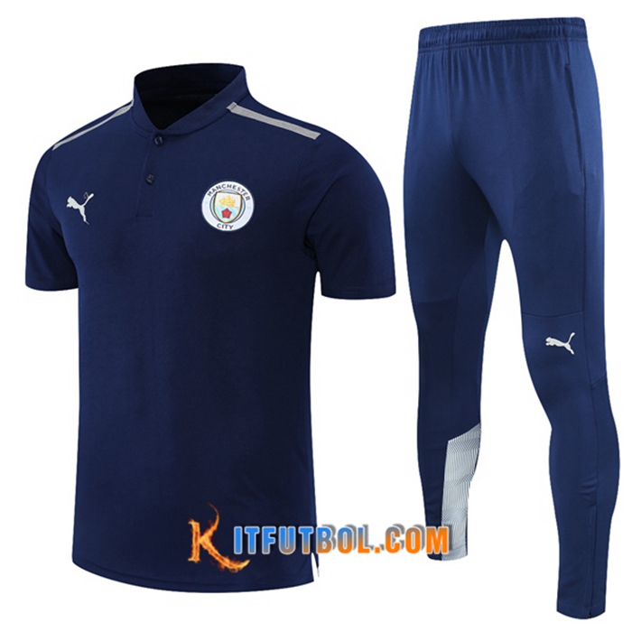 Camiseta Polo Manchester City + Pantalones Gris /Azul Marino 2021/2022