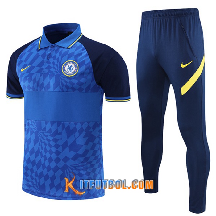 Camiseta Polo FC Chelsea + Pantalones Azul/Negro 2021/2022