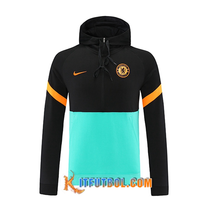 Sudadera De Entrenamiento Con Capucha FC Chelsea Azul/Verde 2021/2022