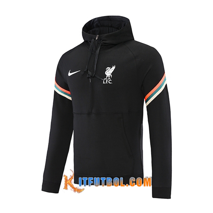 Sudadera De Entrenamiento Con Capucha FC Liverpool Blancaa/Negro 2021/2022