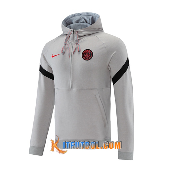 Sudadera De Entrenamiento Con Capucha Jordan PSG Negro/Gris 2021/2022