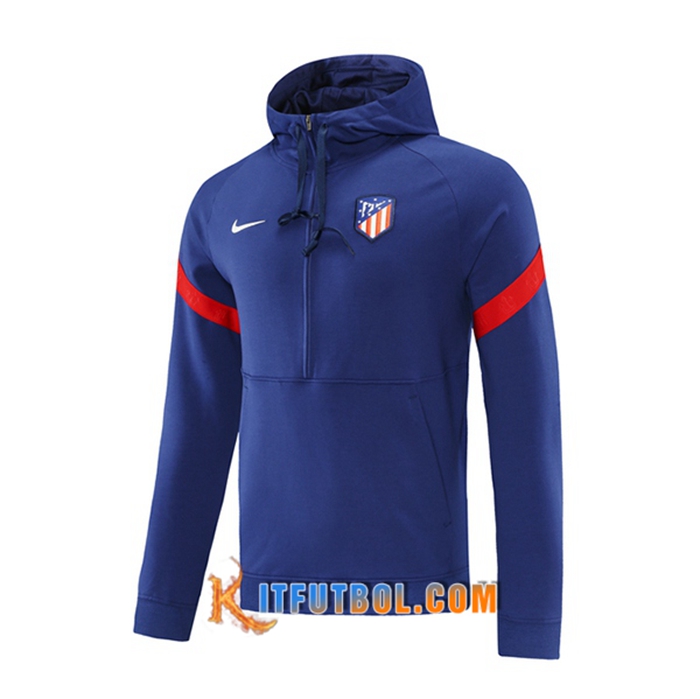 Sudadera De Entrenamiento Con Capucha Atletico Madrid Azul/Rojo 2021/2022