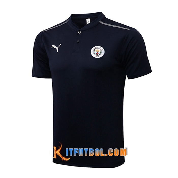 Camiseta Polo Manchester City Negro/Gris 2021/2022