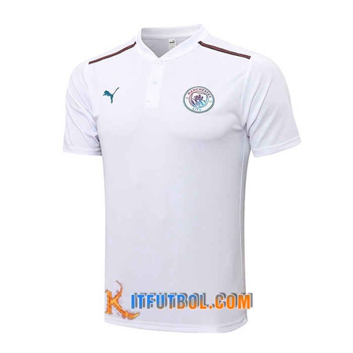 Camiseta Polo Manchester City Blancaa 2021/2022