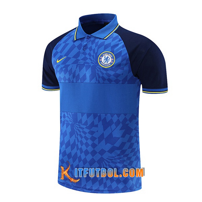 Camiseta Polo FC Chelsea Azul/Negro 2021/2022