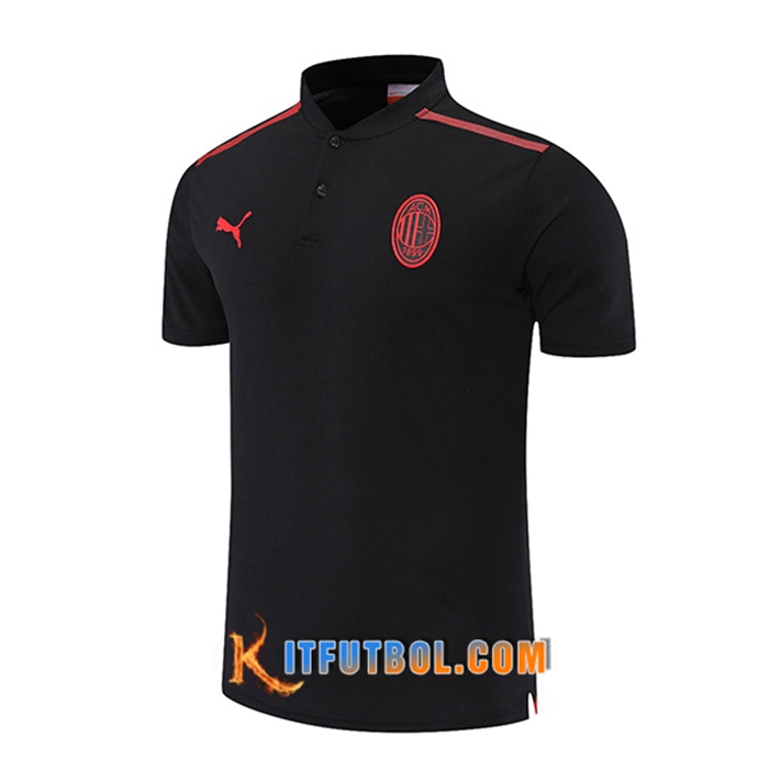 Camiseta Polo AC Milan Negro/Rojo 2021/2022 -01