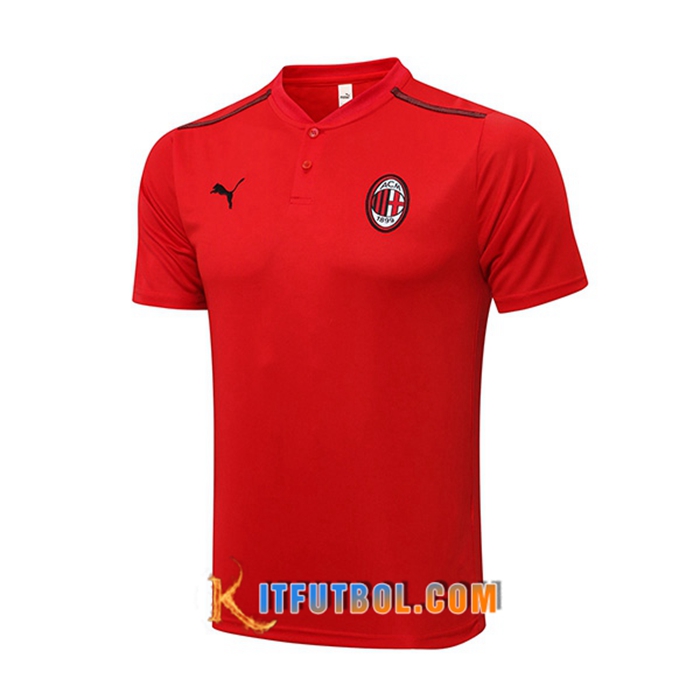 Camiseta Polo AC Milan Rojo/Negro 2021/2022
