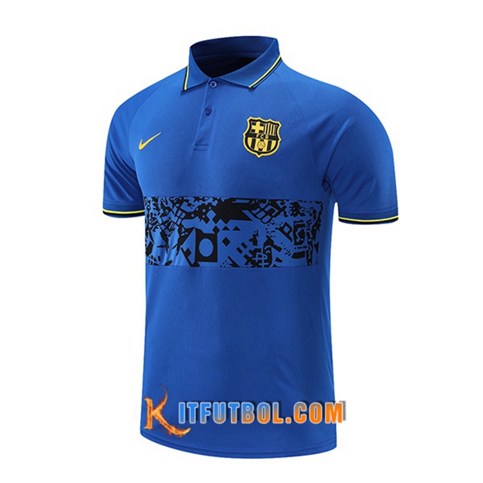 Camiseta Polo FC Barcelona Negro/Azul 2021/2022 -01