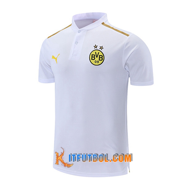 Camiseta Polo Dortmund BVB Blancaa/Amarillo 2021/2022
