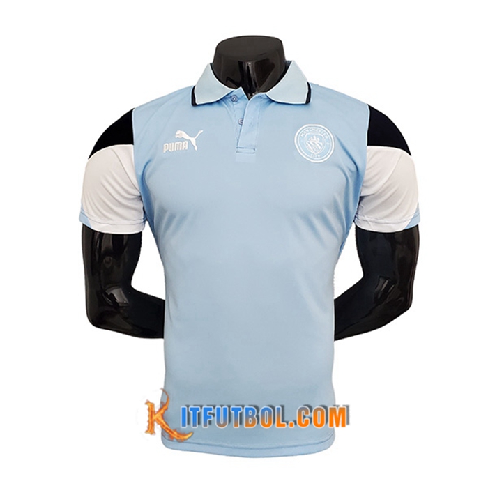 Camiseta Polo Manchester City Azul/Negro/Blancaa 2021/2022
