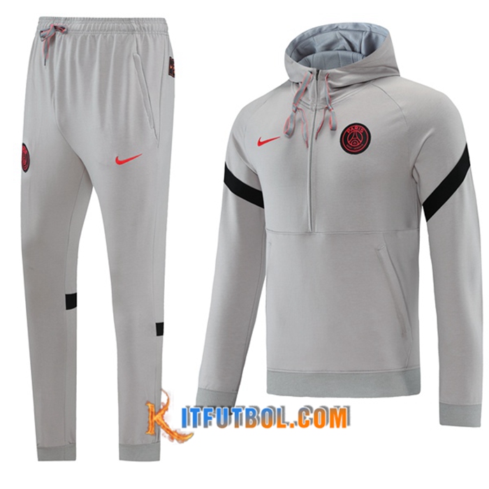 Chaqueta Con Capucha Chandal Jordan PSG Negro/Gris 2021/2022