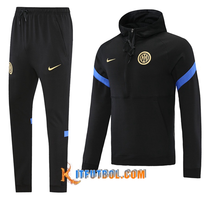 Chaqueta Con Capucha Chandal Inter Milan Negro/Azul 2021/2022