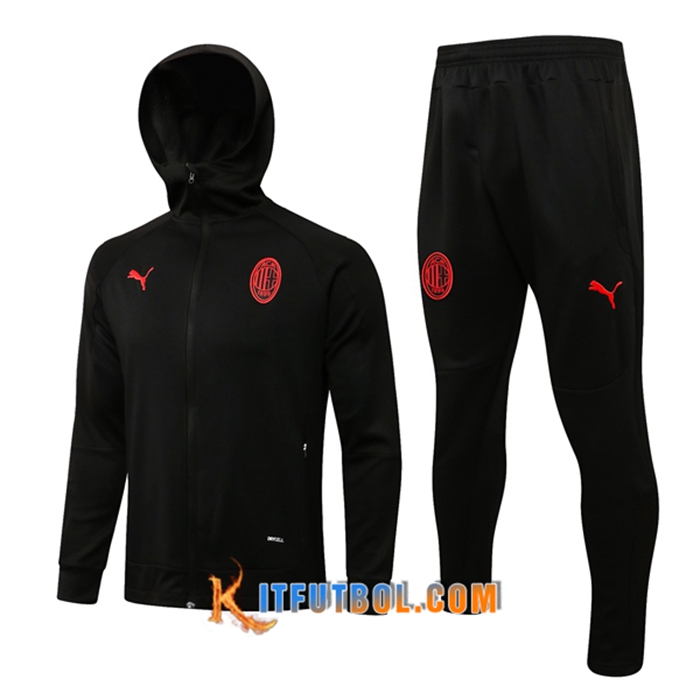 Chaqueta Con Capucha Chandal AC Milan Negro 2021/2022