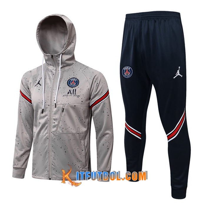 Chaqueta Con Capucha Chandal Jordan PSG Gris 2021/2022