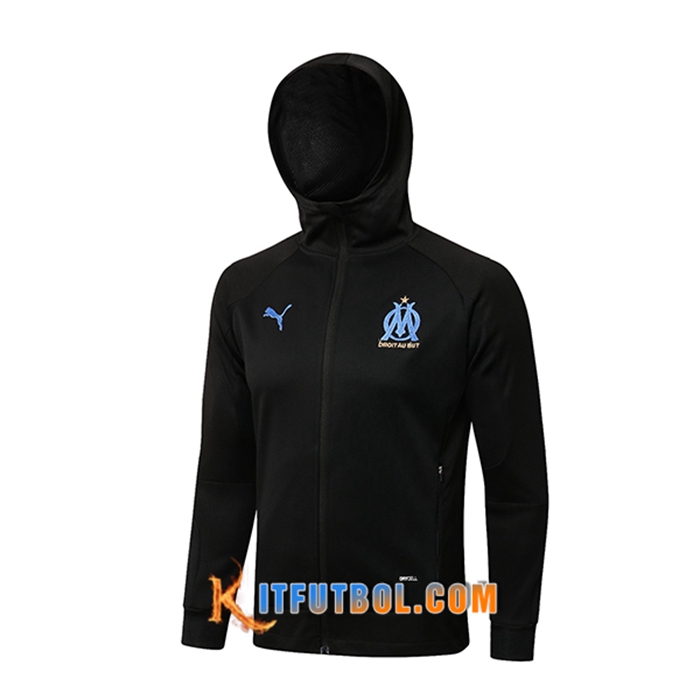 Chaqueta Con Capucha Marsella OM Negro 2021/2022